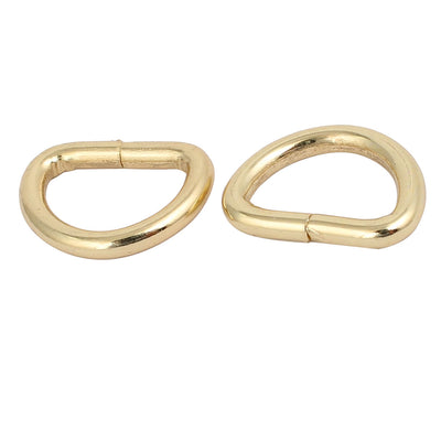 Harfington 13mm Inner Width Zinc Alloy Half Round Non Welded D Ring Light Gold Tone 10pcs