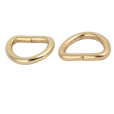 Harfington 13mm Inner Width Zinc Alloy Half Round Non Welded D Ring Light Gold Tone 20pcs