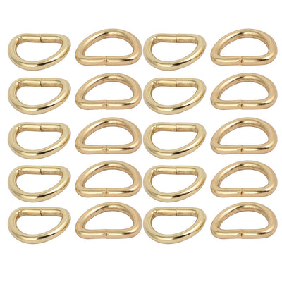 Harfington 13mm Inner Width Zinc Alloy Half Round Non Welded D Ring Light Gold Tone 20pcs