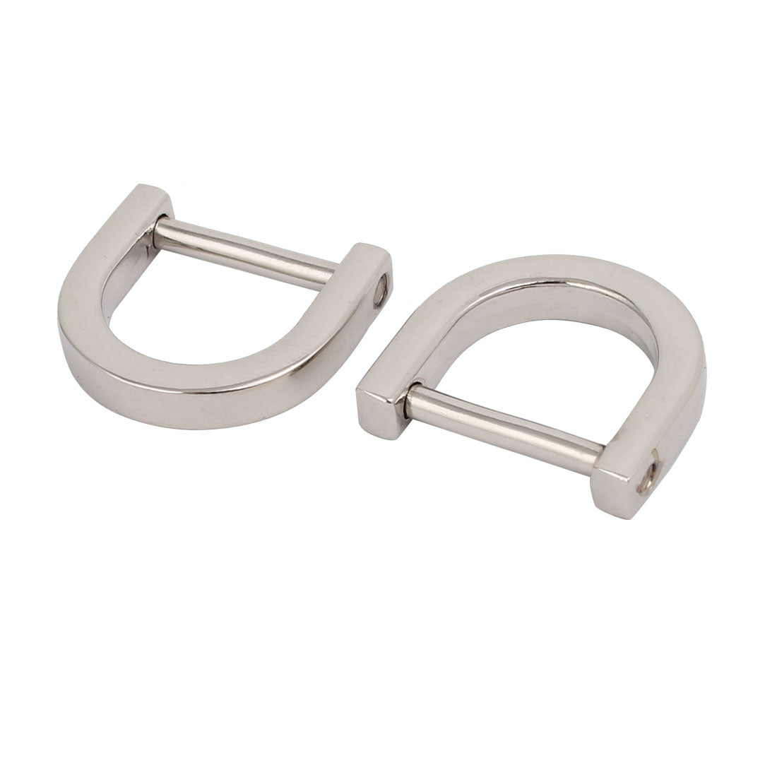 Harfington 15mm Inner Width Metal U Shaped Screw Mounted Buckle D Ring Silver Tone 2pcs