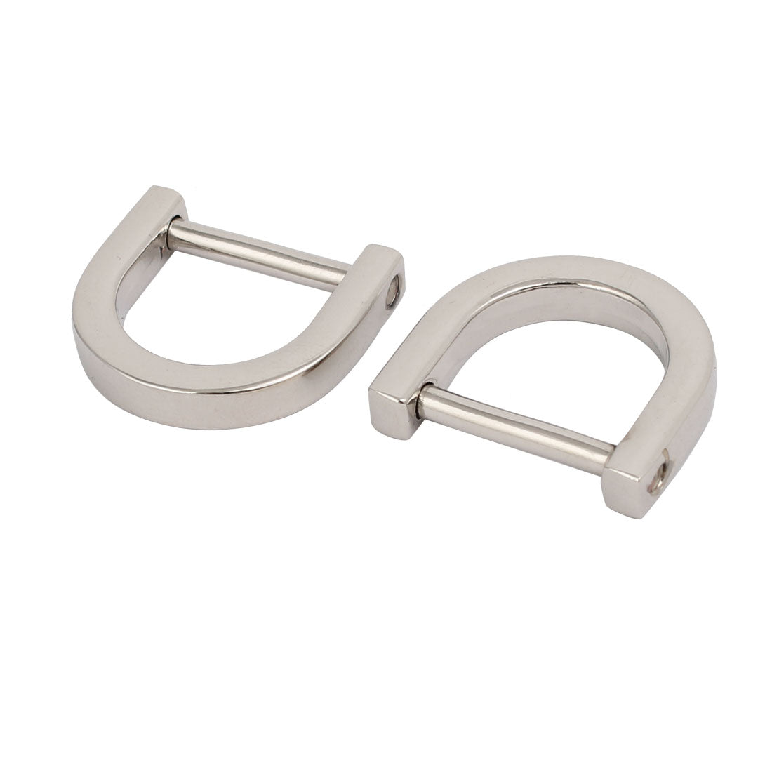 Harfington 15mm Inner Width Metal U Shaped Screw Mounted Buckle D Ring Silver Tone 2pcs