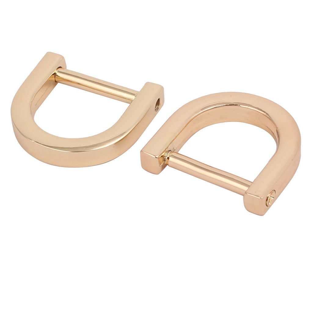 Harfington 15mm Inner Width Metal U Shaped Screw Mounted D Ring Buckle Gold Tone 2pcs