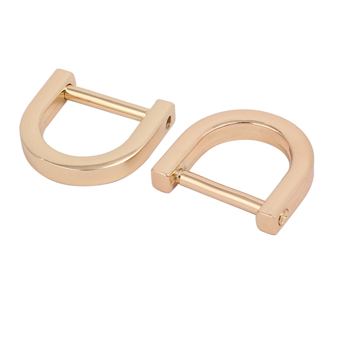 Harfington 15mm Inner Width Metal U Shaped Screw Mounted D Ring Buckle Gold Tone 2pcs