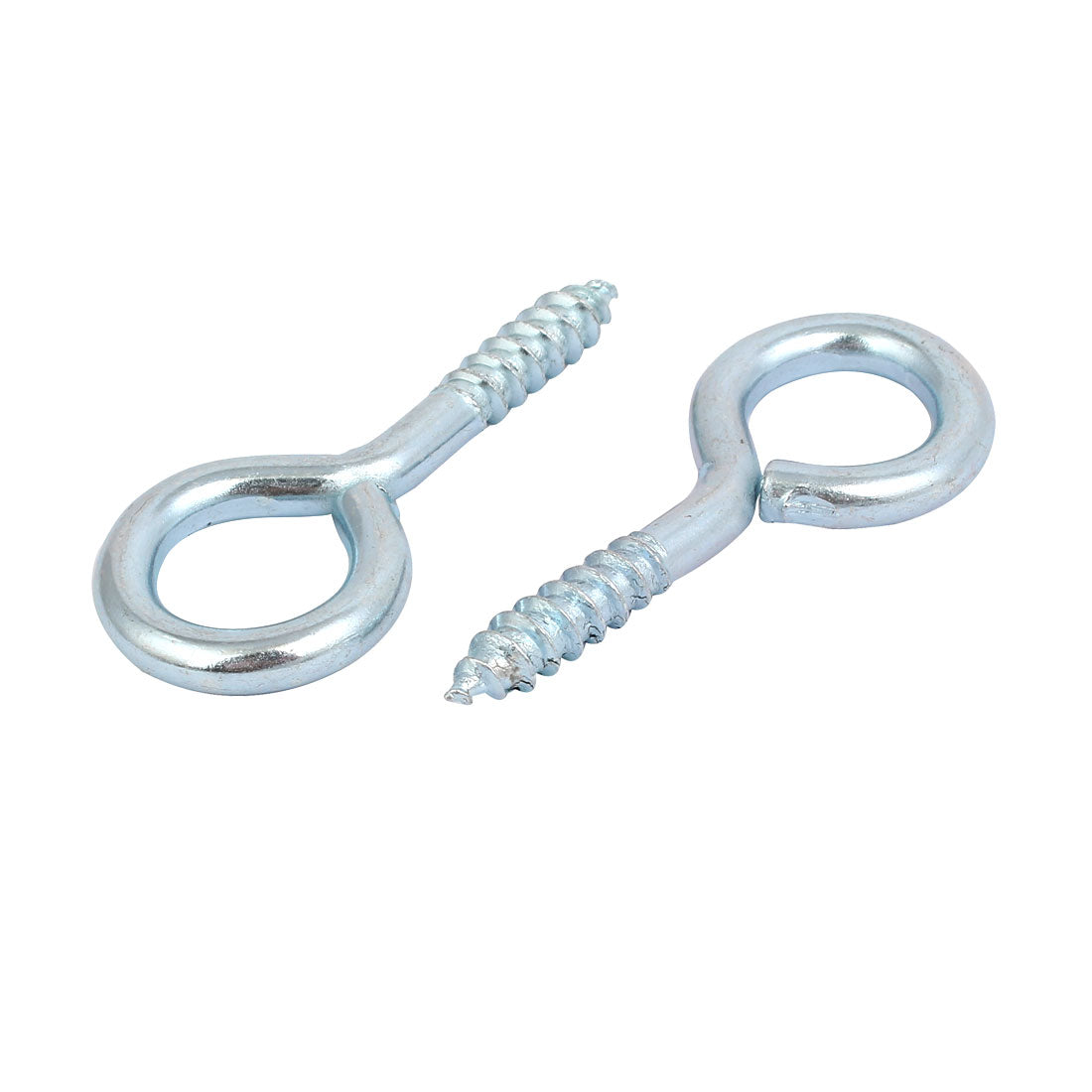 Harfington 17mm Inner Dia 64mm Length Zinc Plated Self-Tapping Eye Screw Hook 50pcs