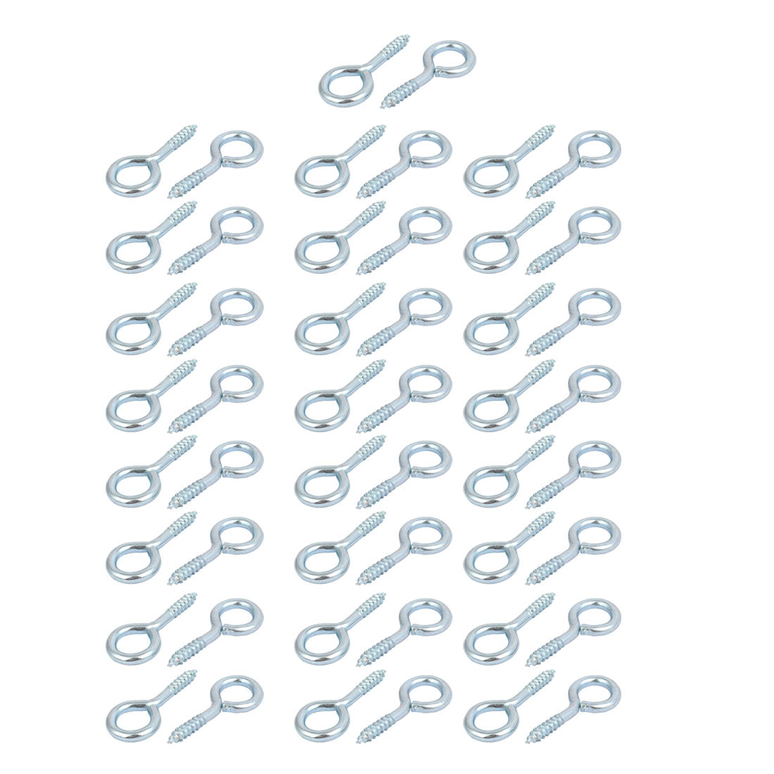 Harfington 17mm Inner Dia 64mm Length Zinc Plated Self-Tapping Eye Screw Hook 50pcs