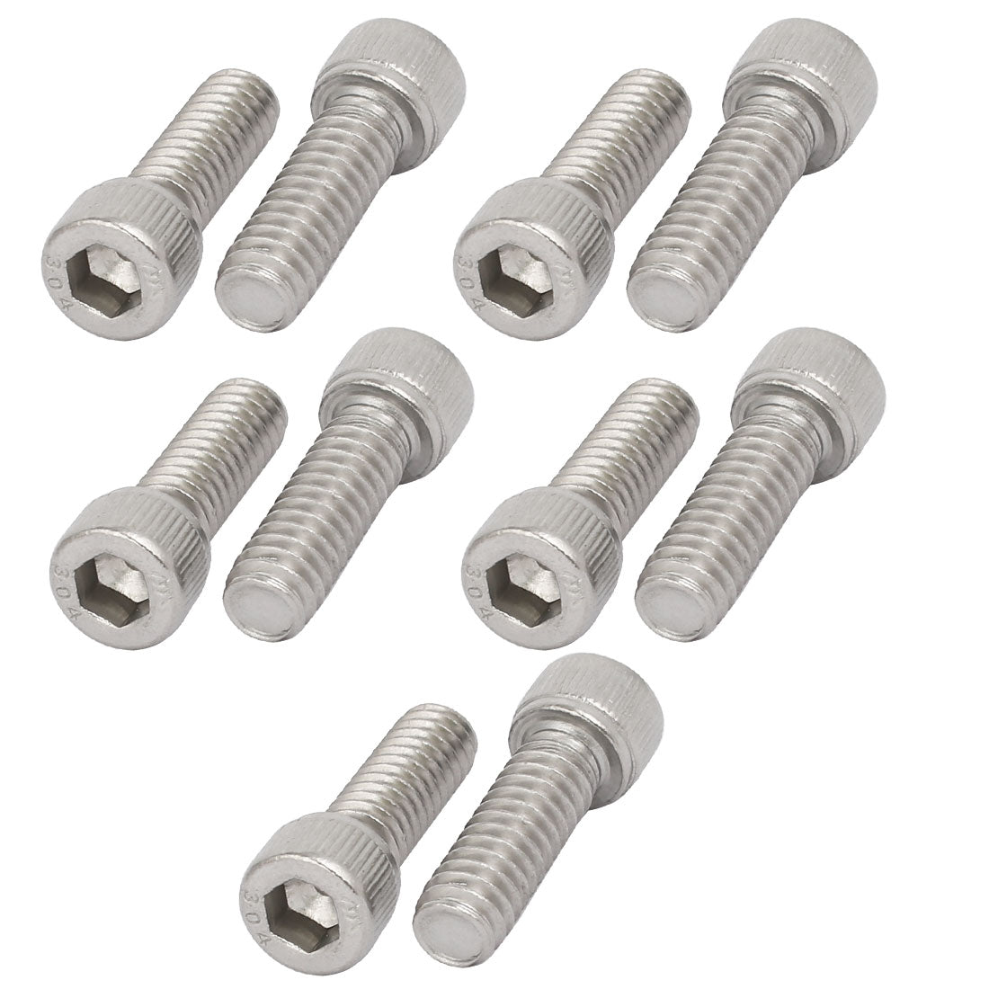 Harfington 1/4"-20 x 3/4" 304 Stainless Steel Full Thread Hex Socket Head Cap Screws 10pcs