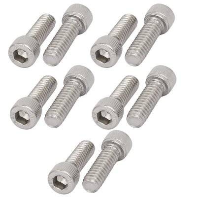 Harfington 1/4"-20 x 3/4" 304 Stainless Steel Full Thread Hex Socket Head Cap Screws 10pcs