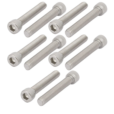 Harfington 1/4"-20 x 1-1/2" 304 Stainless Steel Full Thread Hex Socket Head Cap Screw 10pcs