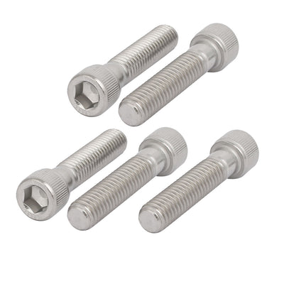 Harfington 3/8"-16 x 1-3/4" 304 Stainless Steel Full Thread Hex Socket Head Cap Screws 5pcs