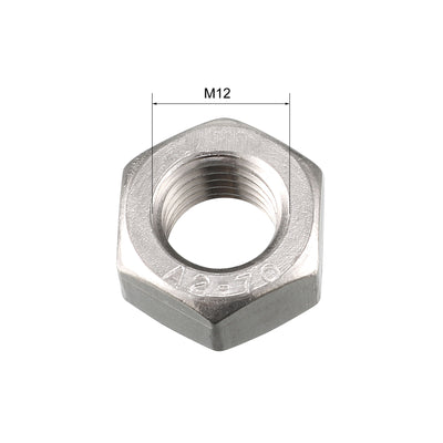 Harfington Hex Nuts, M12x1.5 304 Stainless Steel Thread Hexagon Nut 12pcs