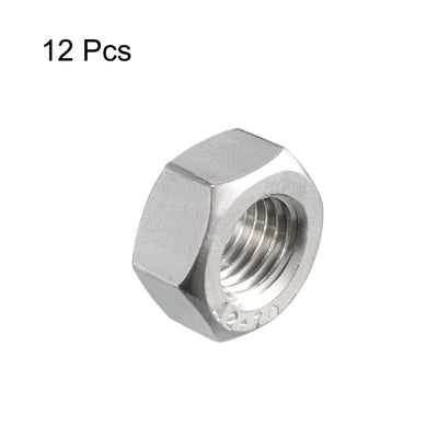 Harfington Hex Nuts, M12x1.5 304 Stainless Steel Thread Hexagon Nut 12pcs