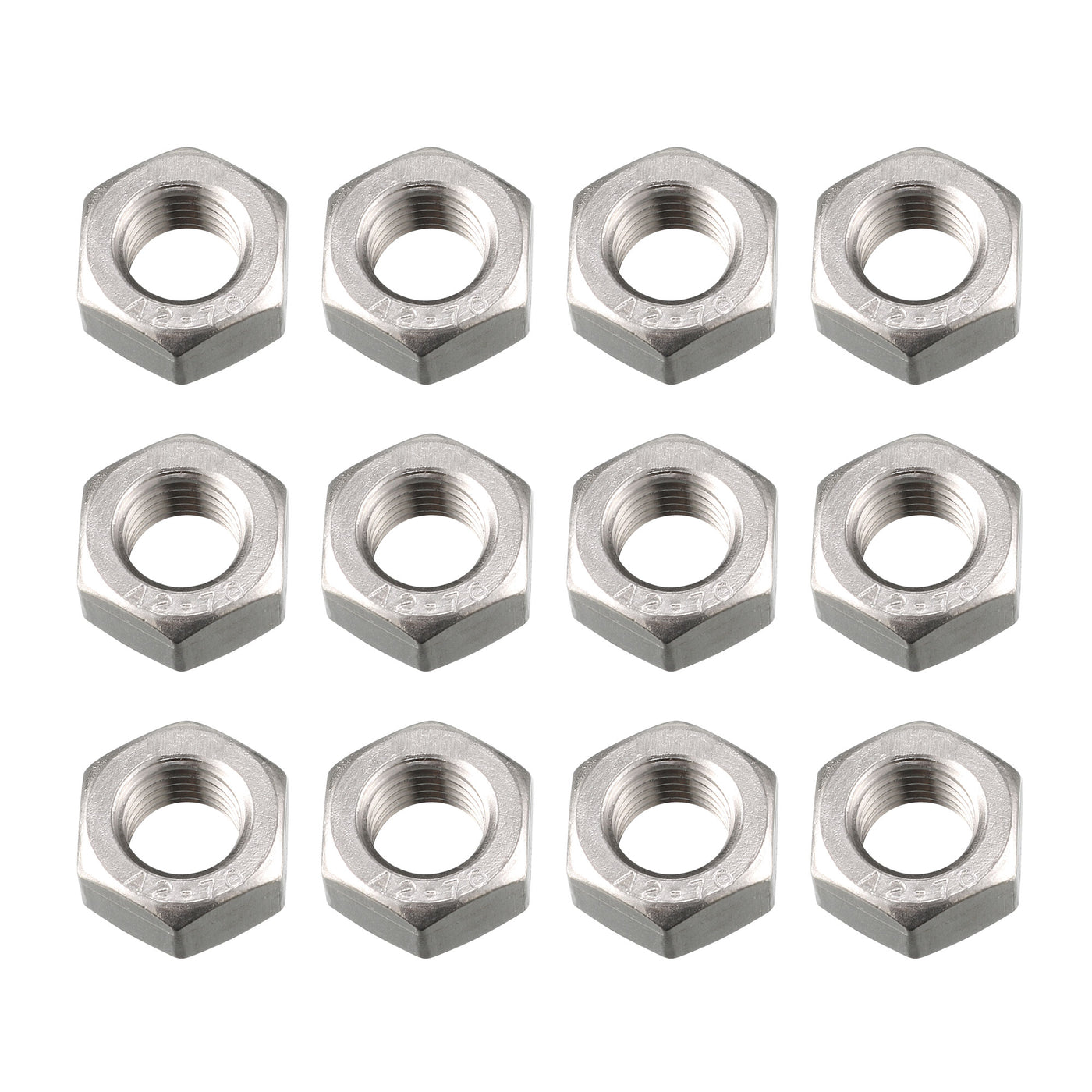 Harfington Hex Nuts, M12x1.5 304 Stainless Steel Thread Hexagon Nut 12pcs