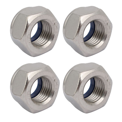 Harfington 4pcs M14 x 1.5mm Pitch Metric Fine Thread 304 Stainless Steel Hex Lock Nuts
