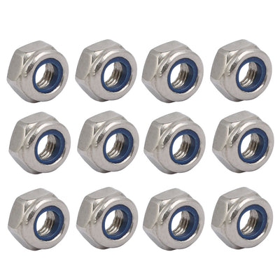 Harfington 12pcs M6 x 1mm Pitch Metric Thread 304 Stainless Steel Left Hand Lock Nuts