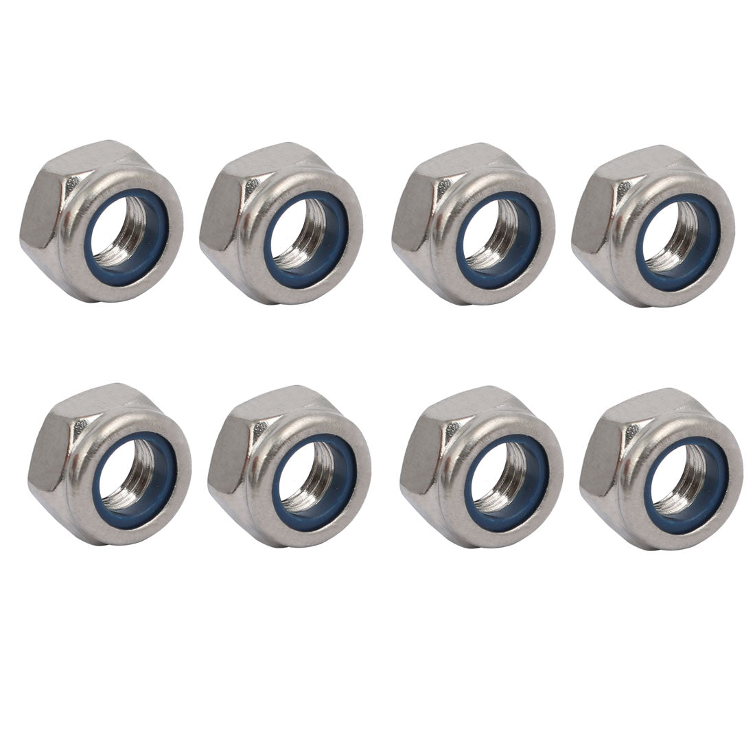 Harfington 8pcs M8 x 1.25mm Pitch Metric Thread 304 Stainless Steel Left Hand Lock Nuts