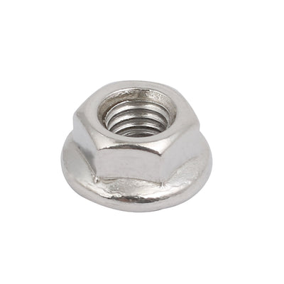 Harfington 12pcs M6x1mm Pitch Metric Thread 304 Stainless Steel Left Hand Hex Flange Nut