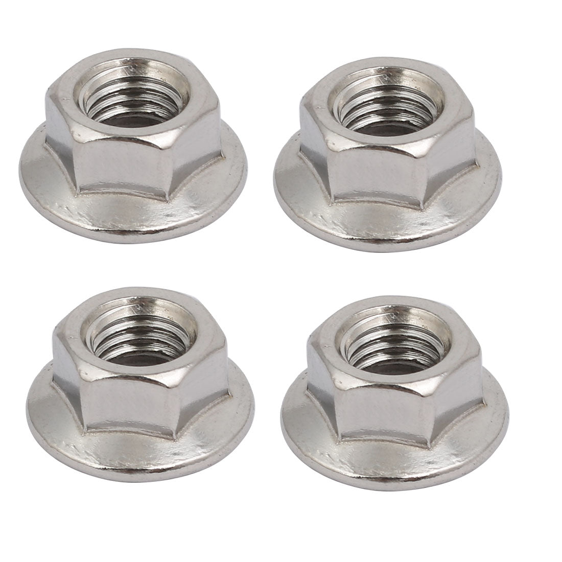 Harfington 4pcs M12x1.75mm Pitch Metric Thread 304 Stainless Steel Left Hand Hex Flange Nut