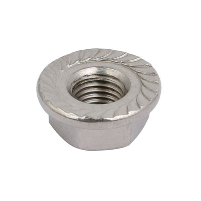 Harfington 12pcs M8 x 1mm Pitch Metric Fine Thread 304 Stainless Steel Hex Flange Nut