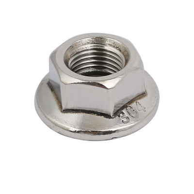 Harfington 12pcs M10 x 1.25mm Pitch Metric Fine Thread 304 Stainless Steel Hex Flange Nut