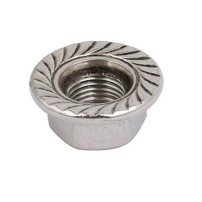 Harfington 12pcs M10 x 1.25mm Pitch Metric Fine Thread 304 Stainless Steel Hex Flange Nut