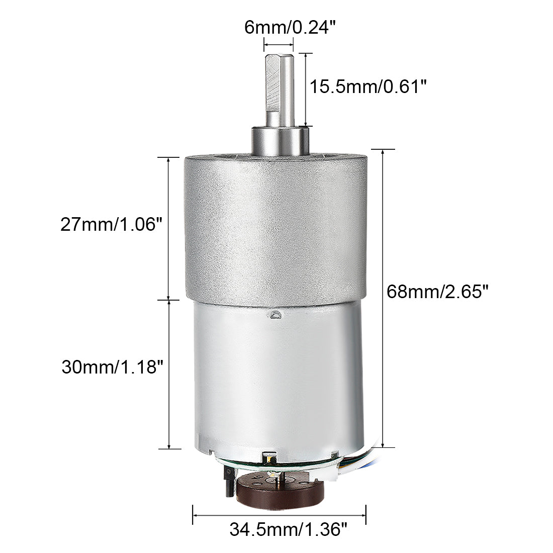 Harfington 131:1 Gearmotor with Encoder DC 12V 38RPM Encoder Gear Motor 37Dx57L mm