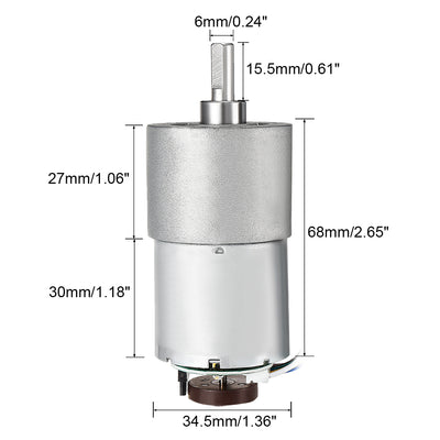 Harfington 131:1 Gearmotor with Encoder DC 12V 38RPM Encoder Gear Motor 37Dx57L mm