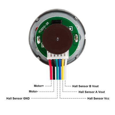 Harfington 131:1 Gearmotor with Encoder DC 12V 38RPM Encoder Gear Motor 37Dx57L mm