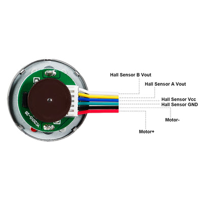 Harfington 18.8:1 Gearmotor with Encoder DC 24V 530RPM Encoder Gear Motor 37Dx52L mm