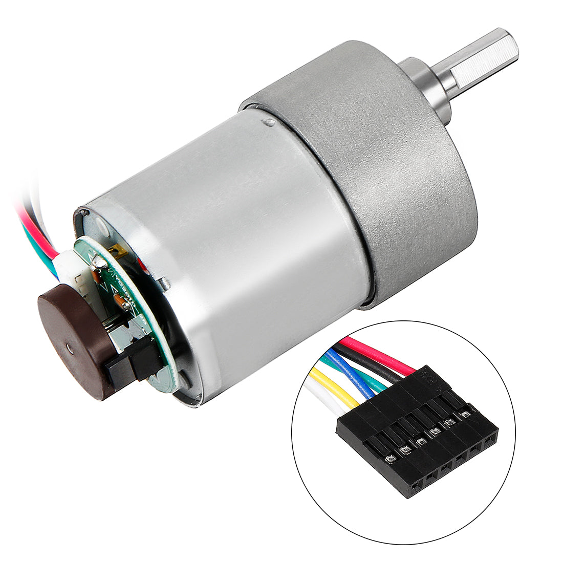 Harfington 18.8:1 Gearmotor with Encoder DC 24V 530RPM Encoder Gear Motor 37Dx52L mm