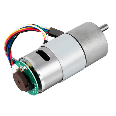 Harfington 168:1 Gearmotor with Encoder DC 12V 35RPM Encoder Gear Motor 37Dx76L mm