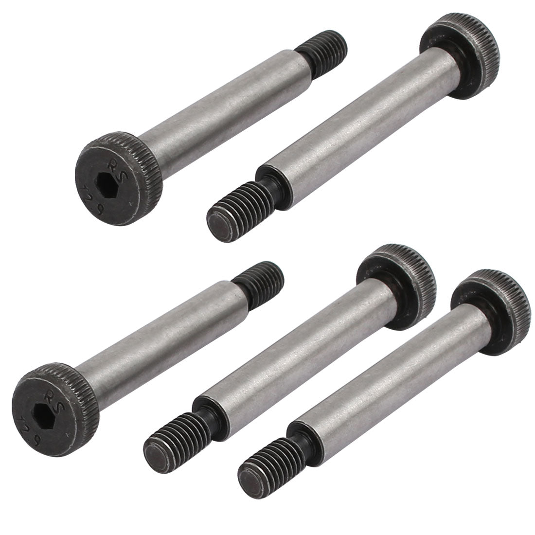 Harfington 5pcs 40Cr Steel Shoulder Bolt 6mm Shoulder Dia 35mm Shoulder Length M5x10mm Thread