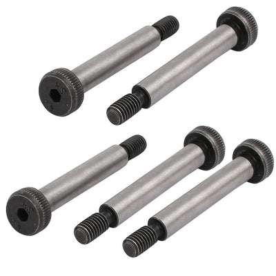 Harfington 5pcs 40Cr Steel Shoulder Bolt 6mm Shoulder Dia 35mm Shoulder Length M5x10mm Thread