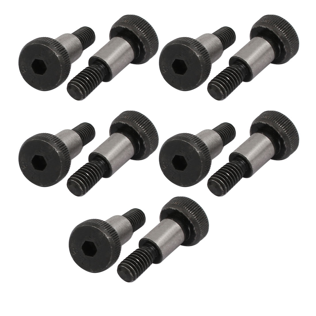 Harfington 10pcs 40Cr Steel Shoulder Bolt 8mm Shoulder Dia 12mm Shoulder Length M6x12mm Thread