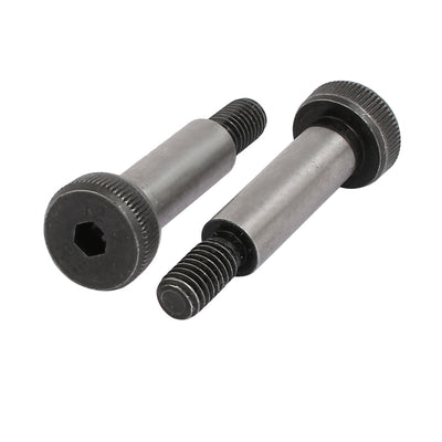 Harfington 5pcs 40Cr Steel Shoulder Bolt 8mm Shoulder Dia 25mm Shoulder Length M6x12mm Thread