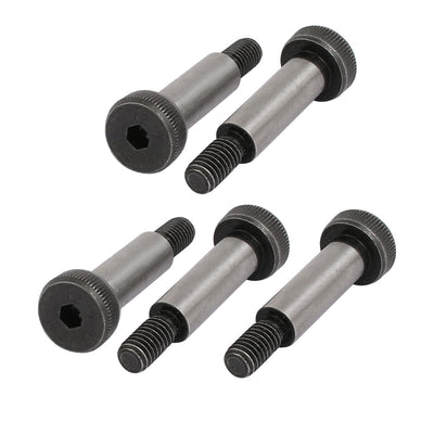 Harfington 5pcs 40Cr Steel Shoulder Bolt 8mm Shoulder Dia 25mm Shoulder Length M6x12mm Thread