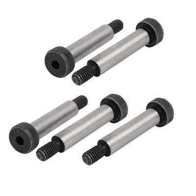 Harfington 5pcs 40Cr Steel Shoulder Bolt 8mm Shoulder Dia 35mm Shoulder Length M6x12mm Thread