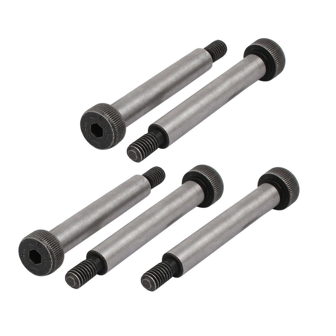 Harfington 5pcs 40Cr Steel Shoulder Bolt 8mm Shoulder Dia 50mm Shoulder Length M6x12mm Thread