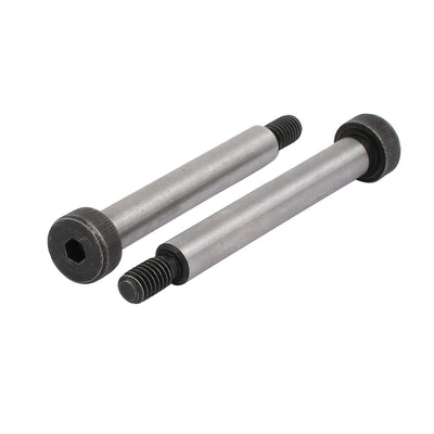 Harfington 10pcs 40Cr Steel Shoulder Bolt 8mm Shoulder Dia 55mm Shoulder Length M6x12mm Thread