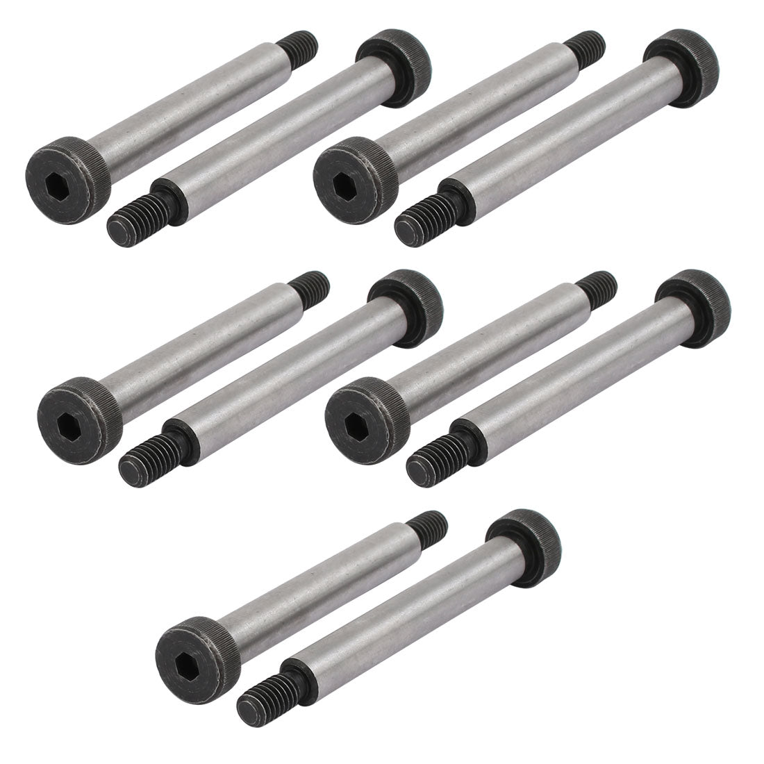 Harfington 10pcs 40Cr Steel Shoulder Bolt 8mm Shoulder Dia 55mm Shoulder Length M6x12mm Thread