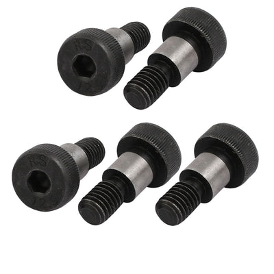 Harfington 5pcs 40Cr Steel Shoulder Bolt 10mm Shoulder Dia 10mm Shoulder Length M8x13mm Thread