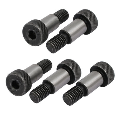 Harfington 5pcs 40Cr Steel Shoulder Bolt 12mm Shoulder Dia 20mm Shoulder Length M10x18mm Thread