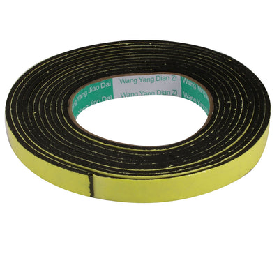 Harfington 15mm Wide 4mm Thick Single Sided Shockproof EVA Sponge Tape Black 3 Meters Long