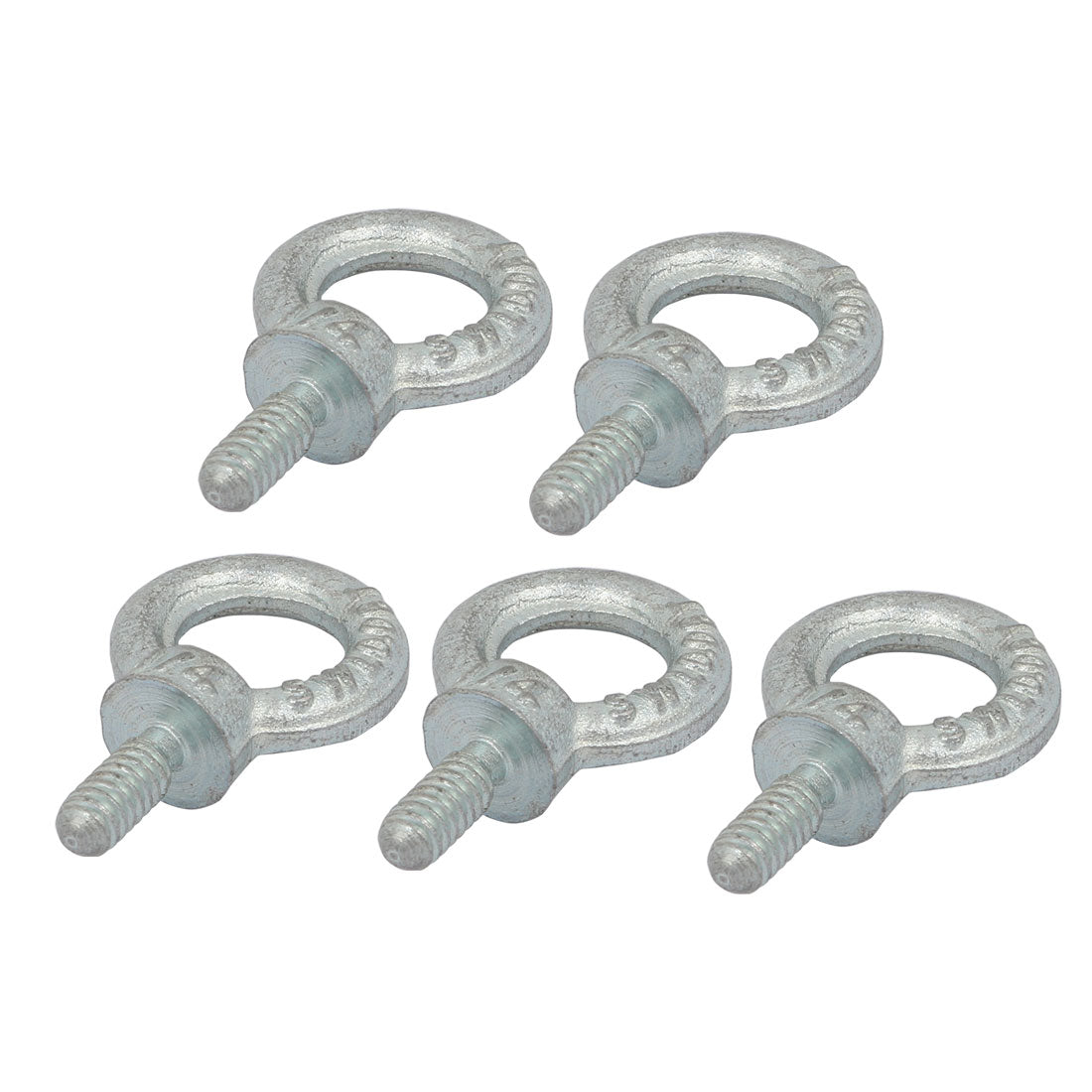 Harfington 1/4"-20 UNC Thread C15 Carbon Steel Zinc Plated Lifting Eye Bolt 5pcs