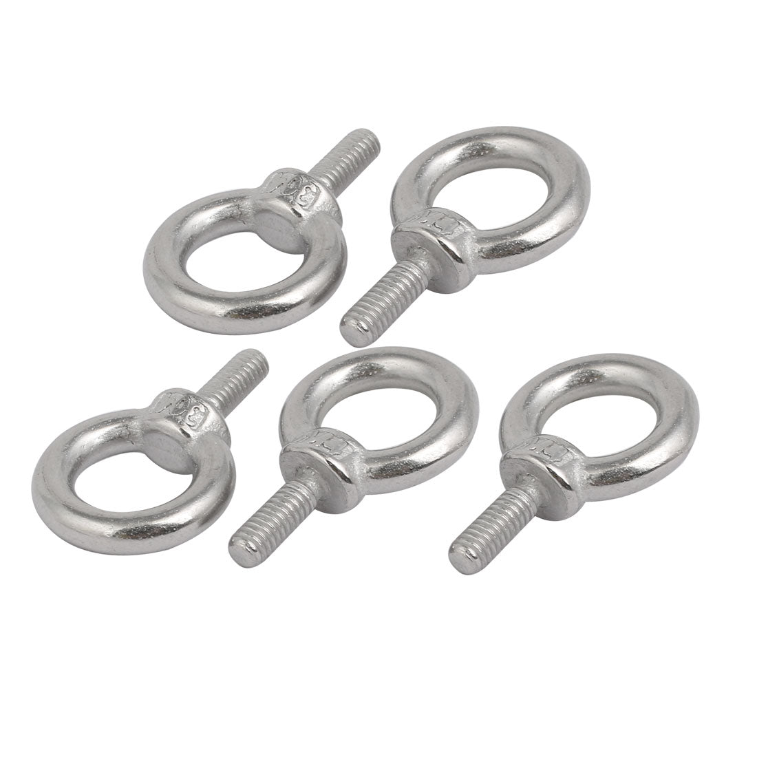 Harfington 5 Pcs M4x11mm Thread 11mm Inside Dia 19mm Outside Dia 304 Stainless Steel Lifting Eye Bolt