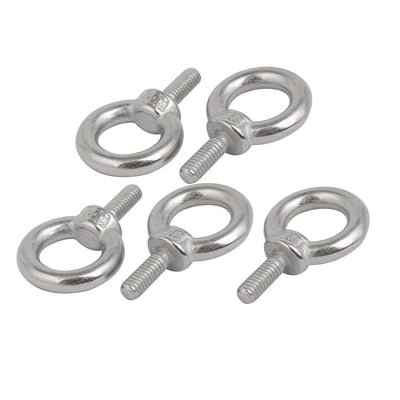 Harfington 5 Pcs M4x11mm Thread 11mm Inside Dia 19mm Outside Dia 304 Stainless Steel Lifting Eye Bolt