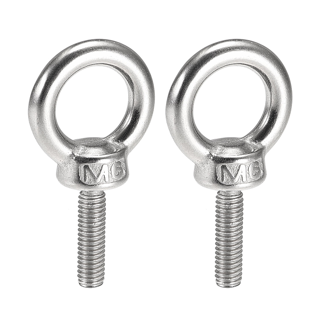 Harfington 2 Pcs M6x20mm Thread 16mm Inside Dia 27mm Outside Dia 304 Stainless Steel Lifting Eye Bolt