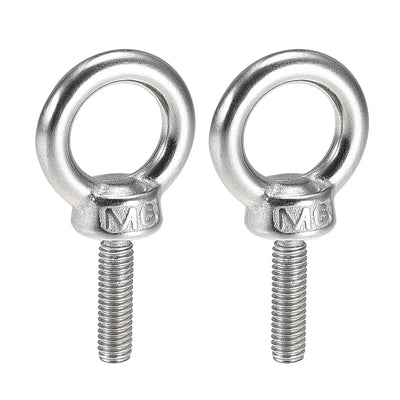 Harfington 2 Pcs M6x20mm Thread 16mm Inside Dia 27mm Outside Dia 304 Stainless Steel Lifting Eye Bolt