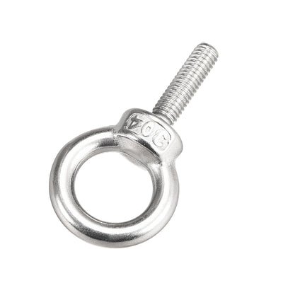 Harfington 2 Pcs M6x20mm Thread 16mm Inside Dia 27mm Outside Dia 304 Stainless Steel Lifting Eye Bolt