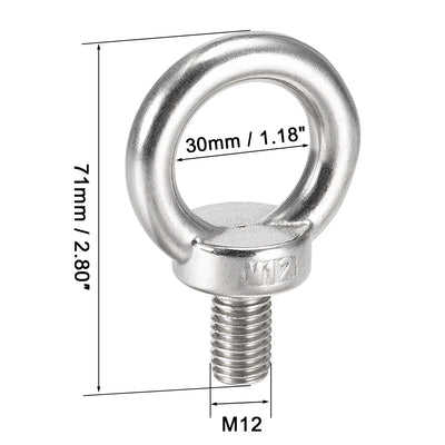 Harfington Lifting Eye Bolt M x mm Male Thread 316 Stainless Steel for Hanging, Pack of 2