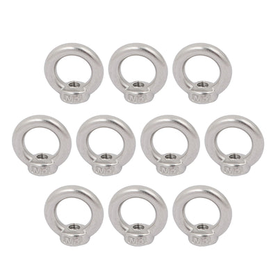Harfington M5 Female Thread 304 Stainless Steel Ring Shaped Lifting Eye Nut 10pcs